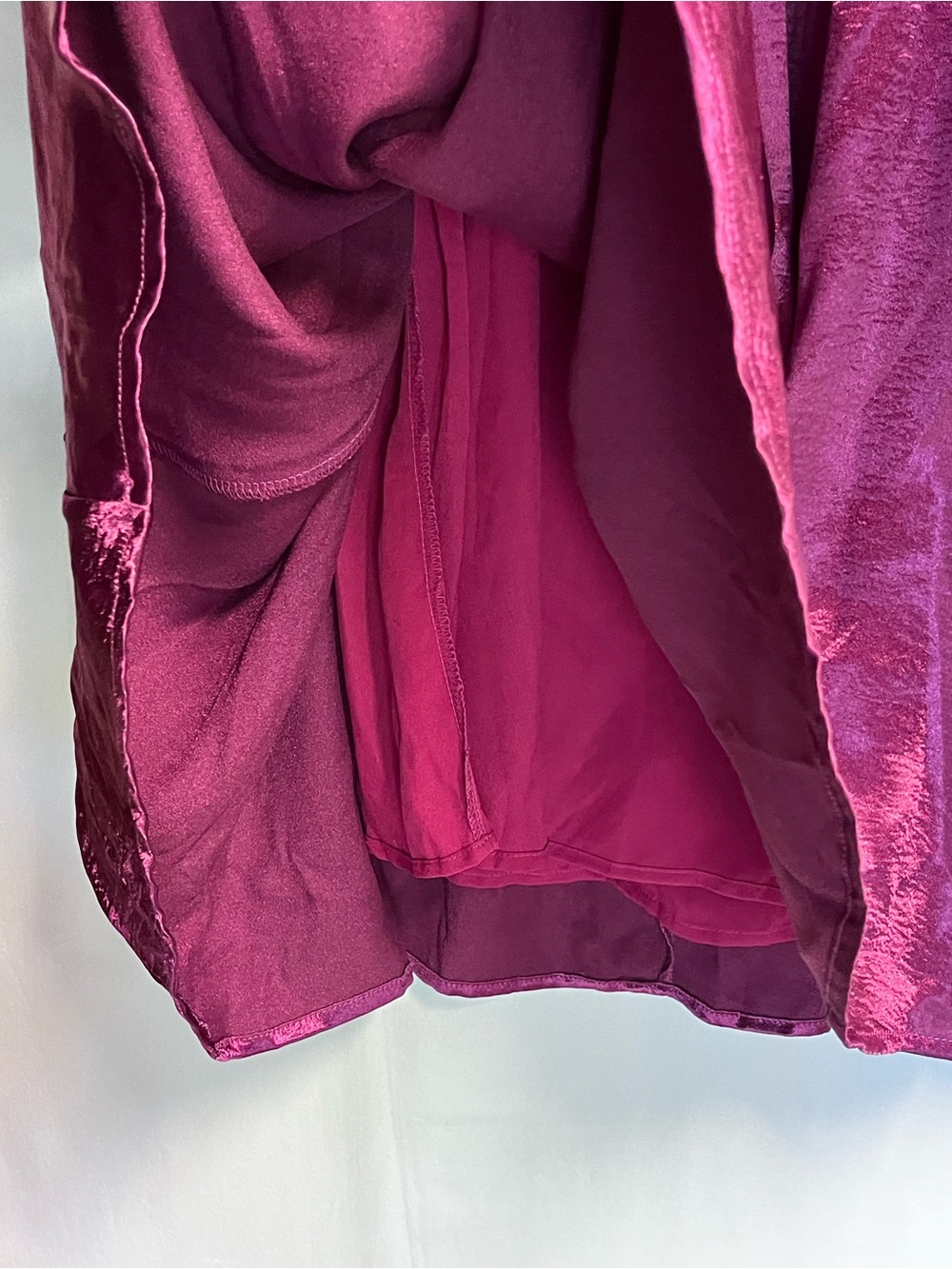 Entro Magenta Metallic Babydoll Mini Dress Size Medium‎ Puff Sleeve Party Glam - Picture 6 of 10